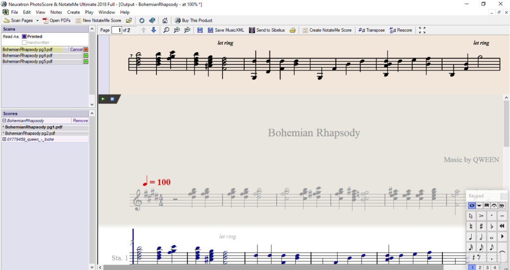 Как экспортировать ноты из pdf в Sibelius или Finale