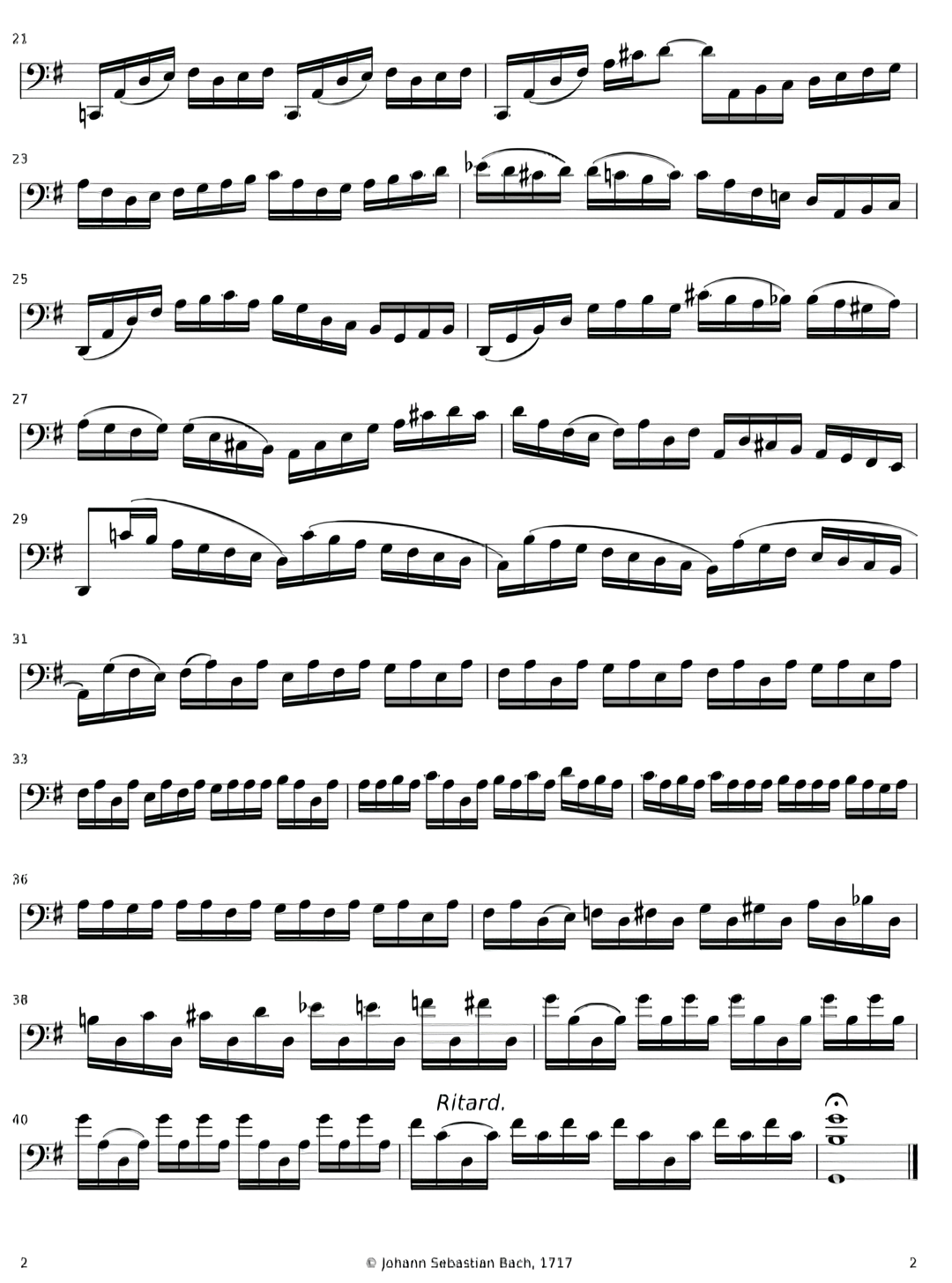 J.S. Bach "Suite for Violoncello Nr.1 ноты для бас гитары